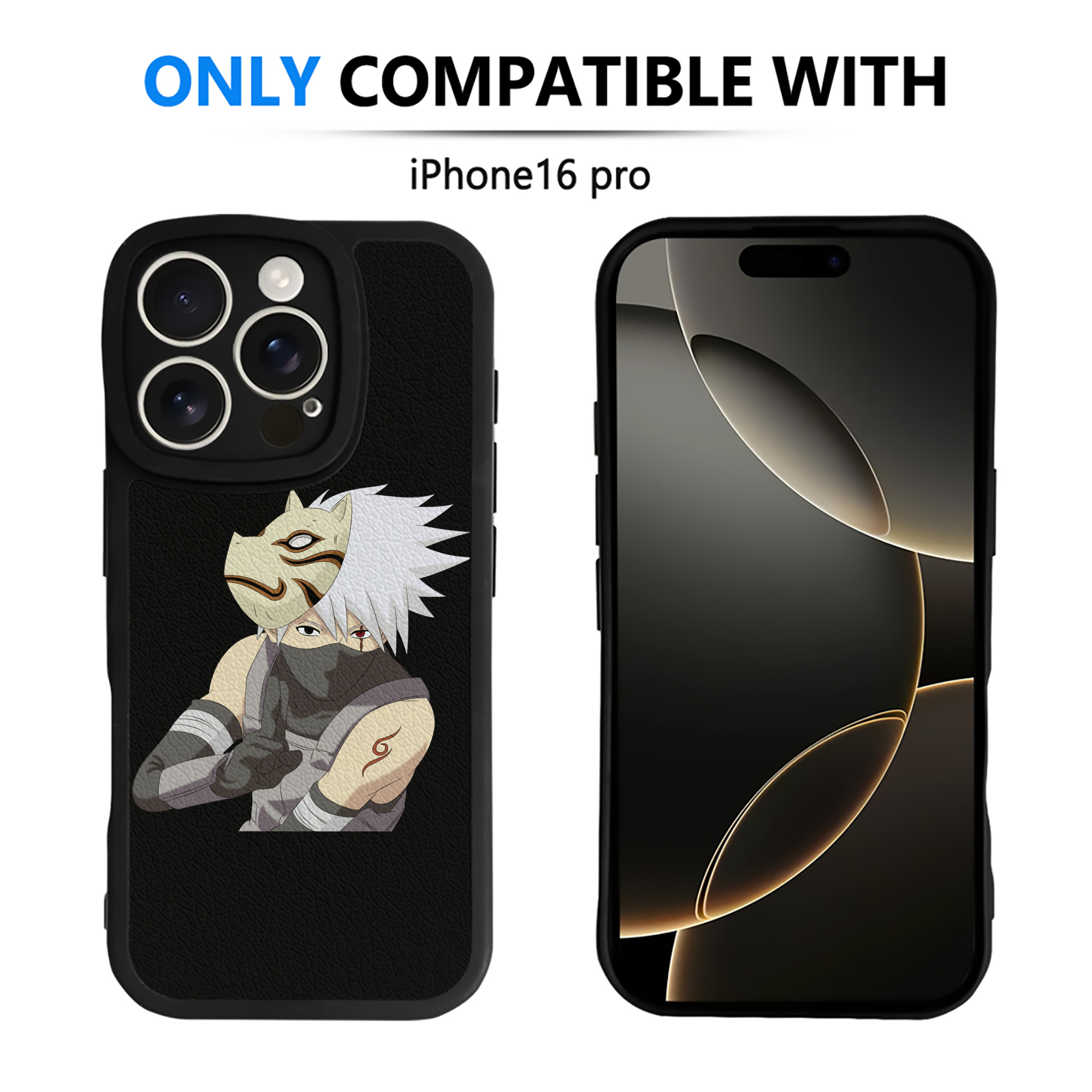 （画像用） NARUTO -ナルト- はたけ カカシ Hatake Kakashi 【iPhone 16シリーズ対応】シリコンスマホケース（レザー調） 材質：シリコン